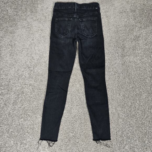 Mother High Waisted Looker Ankle Jeans Women 24x26 Black Bird Wash Super Skinny - Picture 2 of 11